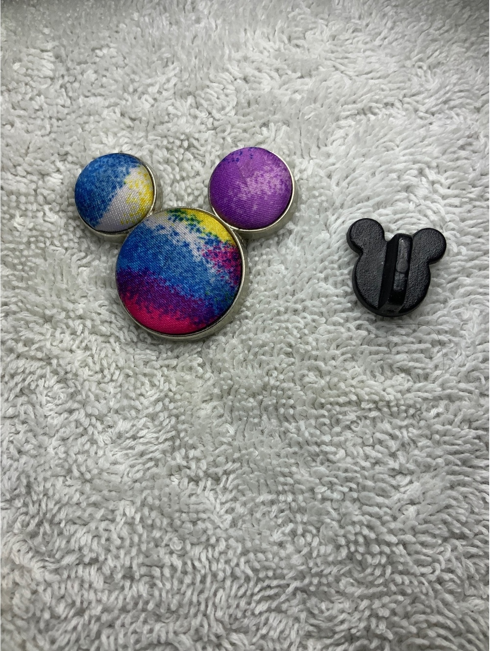 Disney Tie-Dye Fabric Mickey Icon Pin